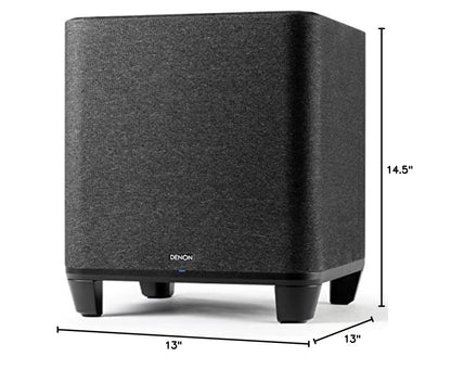 Denon Home Subwoofer, 8" Bass-Reflex Woofer for Home Theater, Black