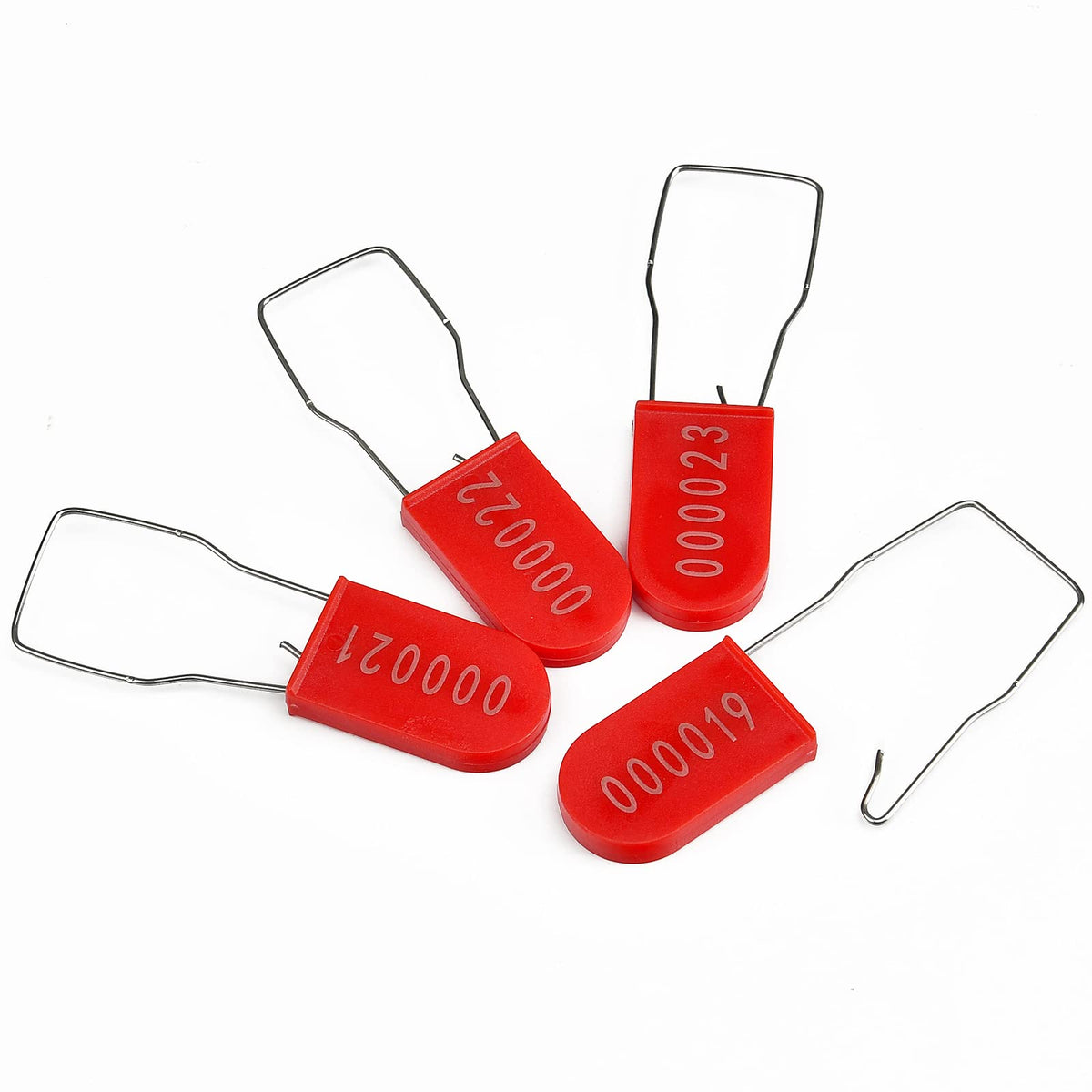 LeadSeals 50PCS Plastic Padlock Security Seals Metal Wire Padlocks Electric Meter Lockout Tags Self-Locking Numbered Anti Tamper Seal Lock Green