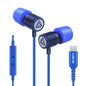 LUDOS Ultra Wired Earbuds in-Ear Headphones, 5 Years Warranty, Earphones with Mic, Noise Isolating Ear Buds, Memory Foam for iPhone, Samsung, School Students, Kids, Women, Small Ears - Turquoise