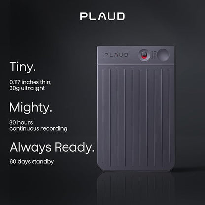 Plaud Note AI Voice Recorder, Voice Recorder w/Case, App Control, Transcribe & Summarize with AI Technology, Support 112 Languages, 64GB Memory, Audio Recorder for Lectures, Meetings, Calls, Black