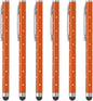 PATIKIL Stylus Pens for Touch Screens, 6 Pcs High Precision Universal Bling Stylus Crystal Metal Capacitive Pen for Touch Screen Devices Phone Tablets Laptop, Orange