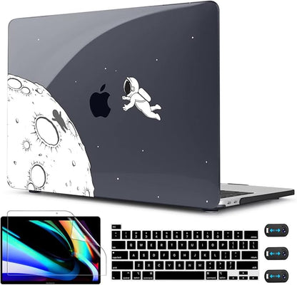 CISSOOK Black Astronaut Case Compatible with MacBook Pro 13 Inch 2020-2025 Release A2338 A2251 A2289, Plastic Hard Shell with Keyboard Cover for MacBook Pro 13 M2 M1 with Touch Bar