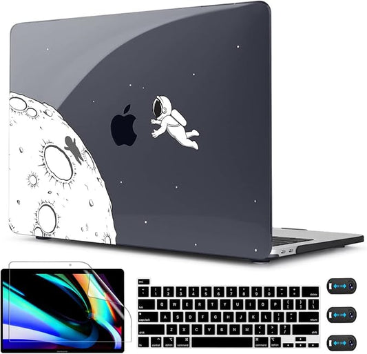 CISSOOK Black Astronaut Case Compatible with MacBook Pro 13 Inch 2020-2025 Release A2338 A2251 A2289, Plastic Hard Shell with Keyboard Cover for MacBook Pro 13 M2 M1 with Touch Bar