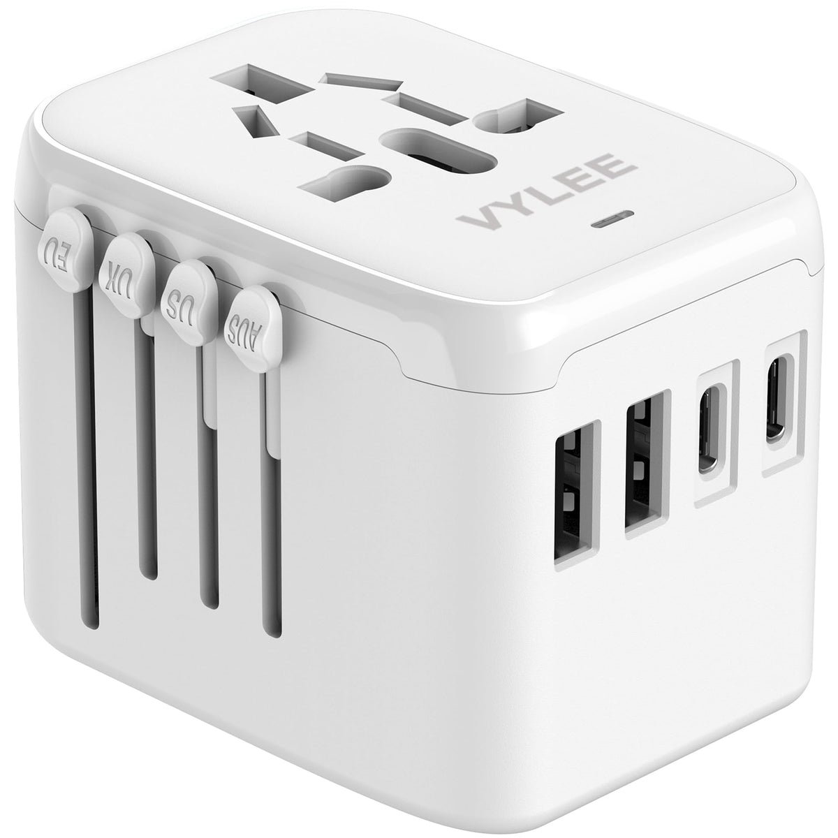 VYLEE Universal International Power Travel Plug Adapter (White Grey)