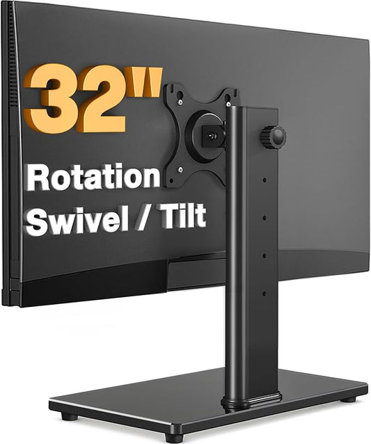 TAVR Furniture Single Monitor Stand VESA Mount for 13-32 Inch Screens (Black, Single monitor)