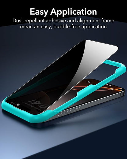ESR 3 Pack for iPhone 16 Pro Max Privacy Screen Protector, Anti-spy Tempered-Glass Privacy Screen Protector with Easy Installation Tool, Micro-Curved Edges, Case Friendly
