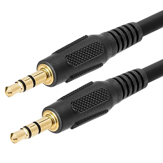 Cmple - 3.5mm Aux Audio Cable Stereo 100 ft AUX Cable Male to Male Speaker Cable Auxiliary Cord Adapter for Car, Phone, Headphones - Black
