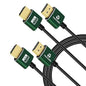 Thin HDMI to HDMI Cable 30FT 2 Pack, Ultra Slim & Flexible HDMI Cord Supports High Speed 4K@60Hz 18gbps 2160p 1080p