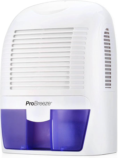 Pro Breeze Electric Mini Dehumidifier, 2200 Cubic Feet (250 sq ft), Compact and Portable for High Humidity in Home, Kitchen, Bedroom, Basement, Caravan, Office, Garage