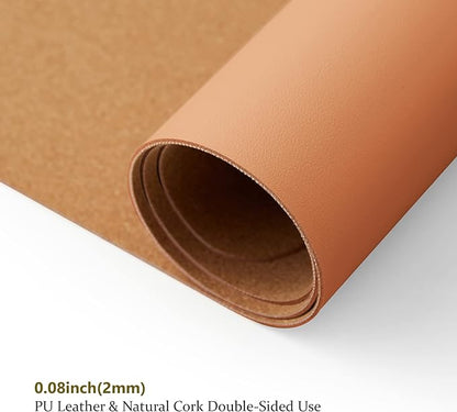 Large Cork Desk Mat - 47.2"x 17" Desk Pad for Office and Home - Ideal for Large Mouse Pad and Desk Mats on Top of Desks(Brown)