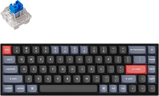 Keychron K6 Pro Wireless Custom Mechanical Keyboard, QMK/Launcher Programmable Macro, Hot-Swappable, 65% Layout White Backlit Office Keyboard for Mac Windows Linux