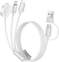 Temdan for Travel Vacation Essentials,3 in 2 USB C Cable for Apple Watch Charger/iPhone 16 Charger/Lightning,Multi Charging Cable Cord,Camping Essentials,Designed for iWatch &iPhone 16-12-5FT White