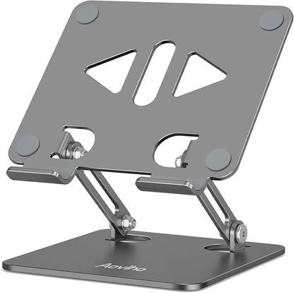 Adjustable Tablet Stand Holder for Desk, Desktop Tablet Holder, Foldable Aluminum Tablet Mount for iPad pro 12.9, iPad Air Mini, Samsung Galaxy Tabs Z Fold Kindle Fire,4-12 inch, Grey
