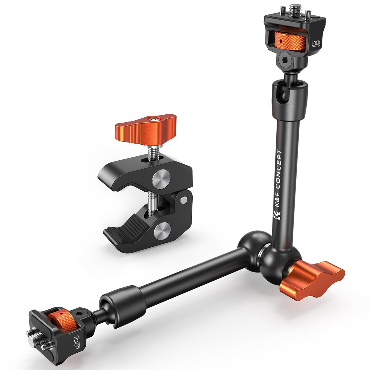 K&F CONCEPT 11" Magic Arm Clamp with ARRI 1/4" & 3/8" Thread Screw