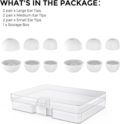 AhaStyle Ear Tips for Beats Studio Buds/Powerbeats Pro 2/Solo Buds/Fit Pro/Studio Buds+【Fit in The Charging Case】6 Pairs S/M/L Silicone Ear Covers Replacement Tips for Beats Wireless Bluetooth Earbuds