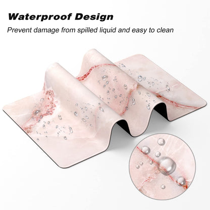 Atufsuat Extended Gaming Mouse Pad, XXL Large Mouse Mat 30 x 14 Inch, Big Computer Keyboard Mousepad, Waterproof Desk Pad with Stitched Edges and Non-Slip Base for Office Gaming, Light Pink Marble