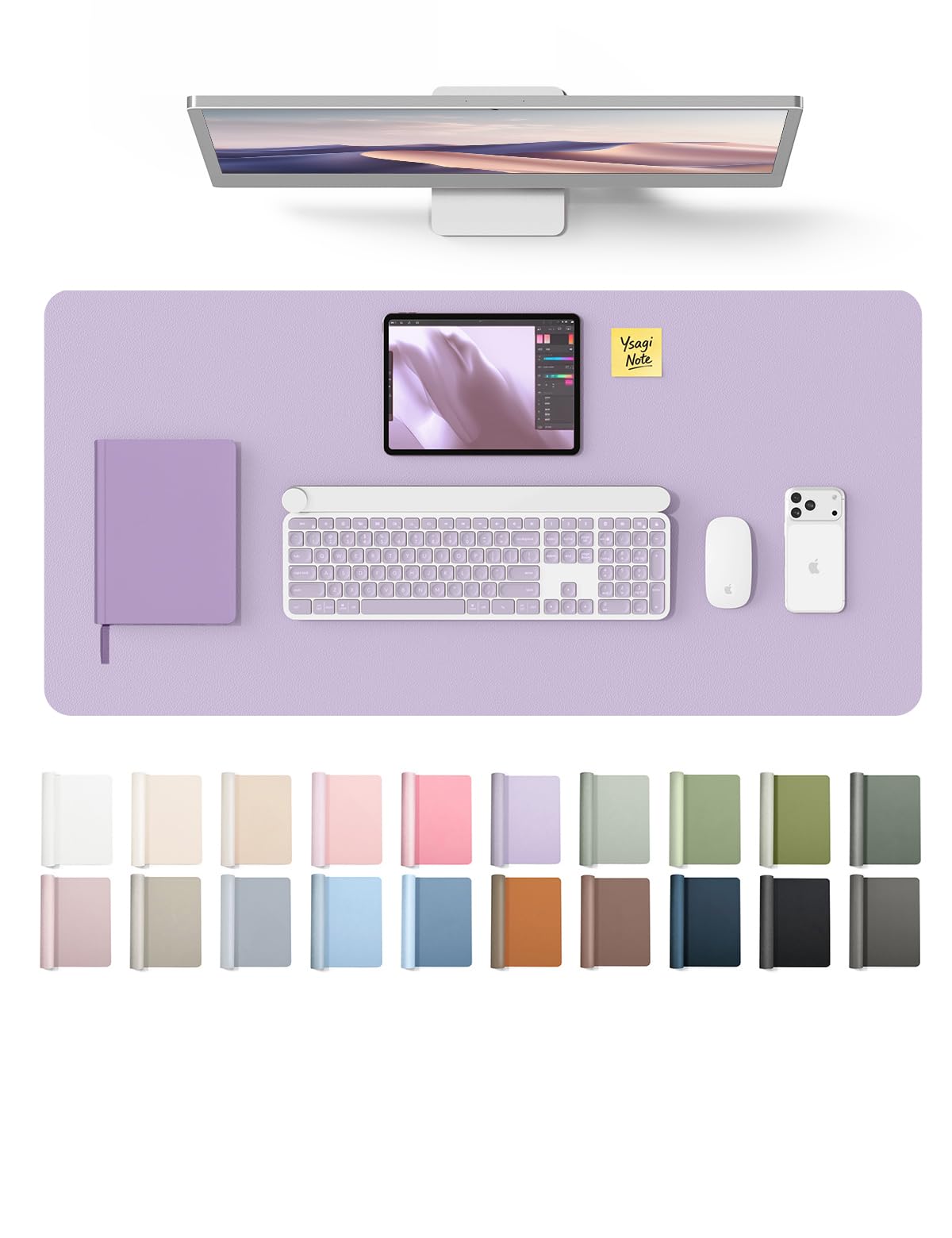 YSAGi Desk Protector&Blotter, Non-Slip Waterproof Leather Mouse Pad