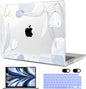 MEEgoodo Case for MacBook Air M4/M3/M2 13.6 inch 2025 2024 2022, Fit Model A3240 A3113 A2681, Compatible with MacBook Air 13 inch, Laptop Hard Shell Case with Keyboard Cover, Floral 33