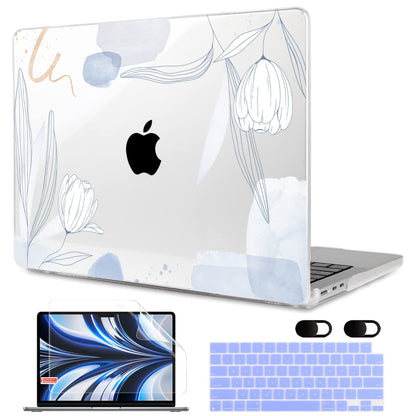 MEEgoodo Case for M5/M4/M3/M2 MacBook Air 13 inch 2026 2025 2024 2022, Fit Model A3449/A3240/A3113/A2681, Case Compatible with MacBook Air 13.6-inch, Floral 33