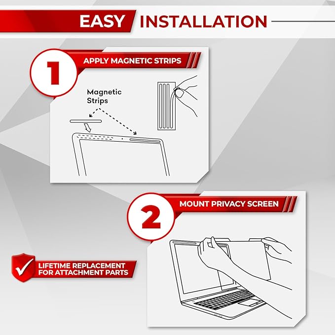 Magnetic Laptop Privacy Screen 16 Inch 16:10 - Removable Computer Privacy Filter Shield and Protector