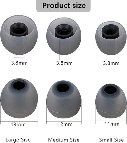 Earbud Replacement Tips Silicone Earbud Tips Earbud Covers Fit for in-Ear Headphones (Inner Hole 3.8mm -5.1mm) Ear Tips Earbud Rubber Tips 9 Pairs S/M/L