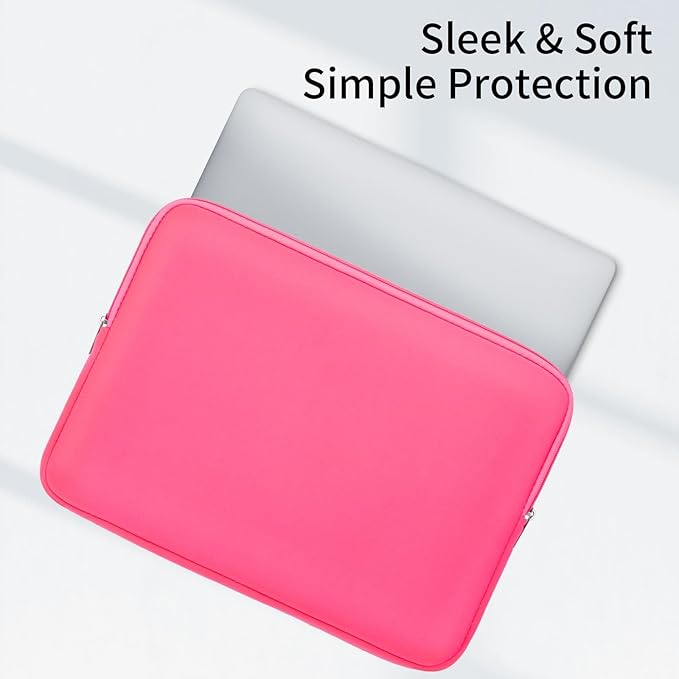 RAINYEAR 11-11.6 Inch Laptop Sleeve Case Soft Lining Carrying Bag Padded Protective Cover Compatible with 11.6" MacBook Air for 11" Notebook Computer Tablet Chromebook (Bright Pink, Upgraded Version)