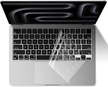 EooCoo Premium Keyboard Cover Skin Ultra Thin Protector Compatible with 2025-2021 MacBook Air 15" 13.6" M4 M3 M2 Chip, MacBook Pro 14" 16" M4 M3 M2 M1 Pro Max Chip, Clear