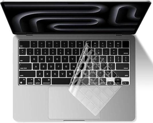 EooCoo Premium Keyboard Cover Skin Ultra Thin Protector Compatible with 2025-2021 MacBook Air 15" 13.6" M4 M3 M2 Chip, MacBook Pro 14" 16" M4 M3 M2 M1 Pro Max Chip, Clear