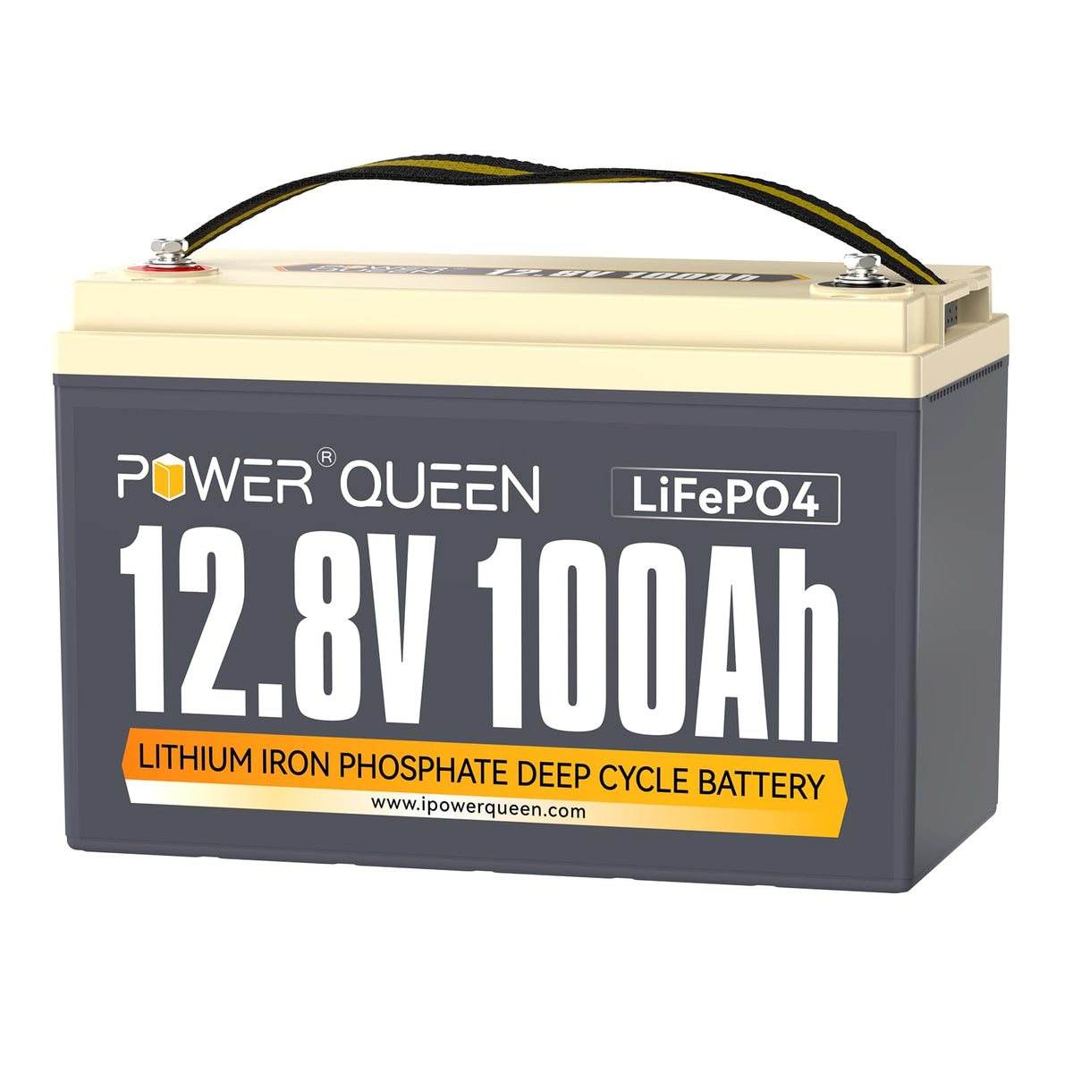 Power Queen 12V 100Ah Group 31 LiFePO4 Lithium Battery for RV, Marine