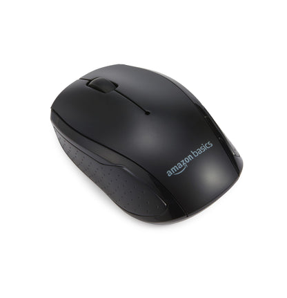 Amazon Basics 2.4GHz Wireless Keyboard and Mouse Combo Set, Quiet and Compact US Layout, Plug and Play, Unifying USB Receiver, Black