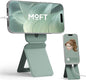 MOFT Phone Stand, Magnetic Phone Tripod Stand Stain-Resistant MOVAS Leather & Angle Adjustment & Strong Magnets Tripod for iPhone 16/15/14/13/12 (Included Metal Ring)-Seafoam