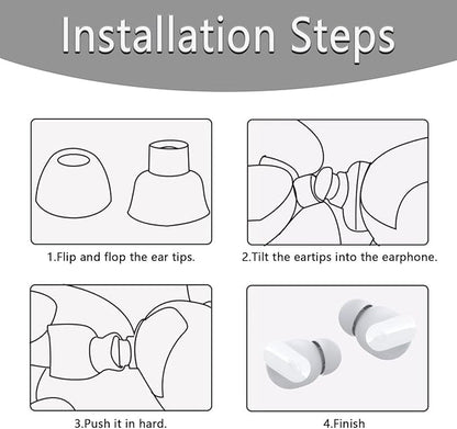 Replacement Silicone Ear Tips for Beats Fit Pro/Studio Buds/Studio Buds+ Headphone, 6 Pairs Earbuds Eartips L/M/S, Eargels Set Fit in Case, Earplug Ear Cap (Silver White with Pen)