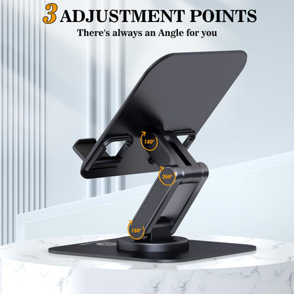 OCYCLONE iPad Stand, 360° Rotating iPad Tablet Stand Holder for Desk, Black