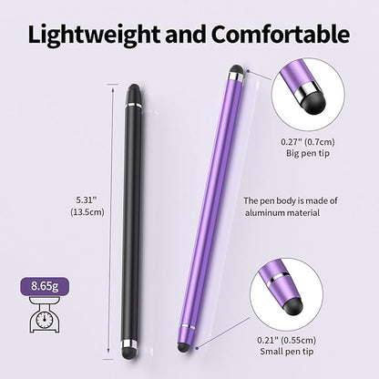 Stylus Pen for Touchscreen,2 in 1 High Precision and Sensitivity Stylus,Stylus Pen for iPad/iPhone/Android/Samsung Smartphone and Tablets,Compatible with All Touch Screens(10 Colors Stylus)