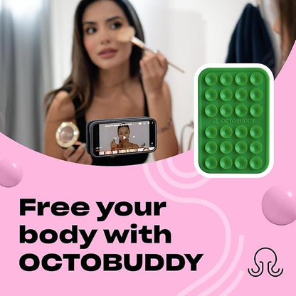 Classic MAX - Silicone Suction Phone Case Adhesive Mount - Hands-Free, Strong Grip Holder for Selfies and Videos - iPhone and Android Compatible - 2.6″ x 3.9″, Spade Green
