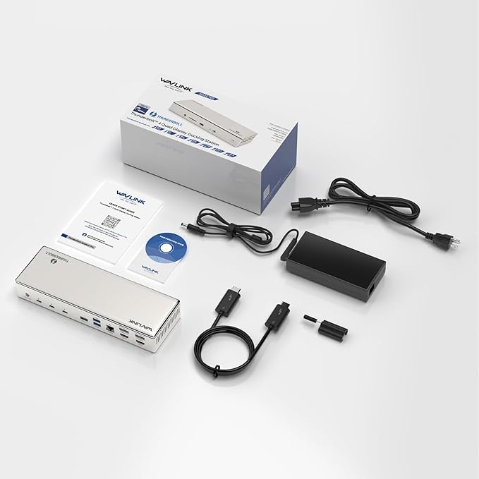 Thunderbolt 4 Dock, WAVLINK Docking Station with Quad 4K@60Hz Monitors, Four Thunderbolt 4 Ports, 98W PD, 2.5G RJ45 Ethernet, SD V4.0, 10Gbps USB3.1, for MacBook Pro/Air etc