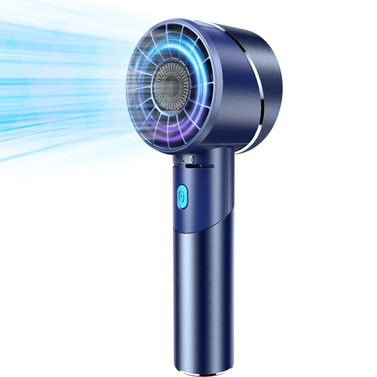Lepwings Handheld Fan, Mini Small Portable Turbo Fan, Rechargeable with 4 High Speeds Personal Fans, Max 16H Runtime, For Travel, Office, Outdoor - Silver