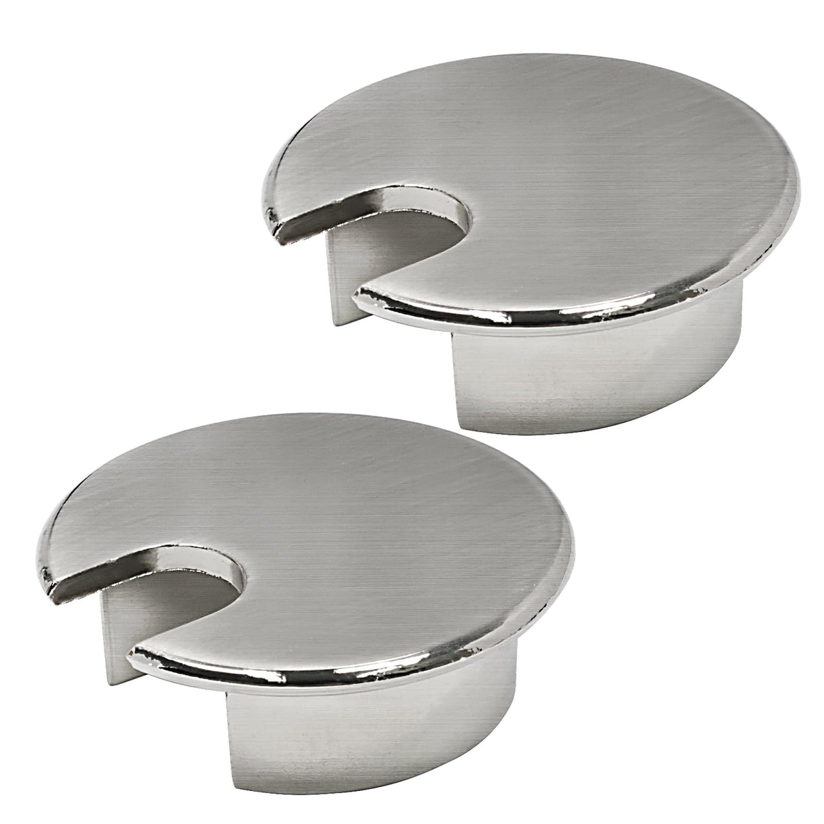 Desk Grommet 1-3/8" (35 mm), 2 Pcs Brushed Silver Desk Cord Hole Cover