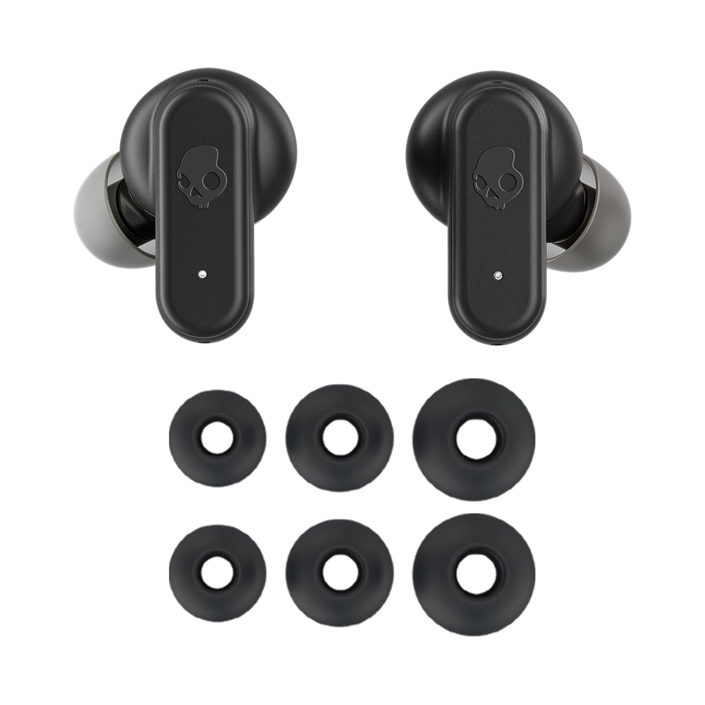 Skullcandy Dime Evo Wireless Earbuds with Clip-Anywhere Case - True Black