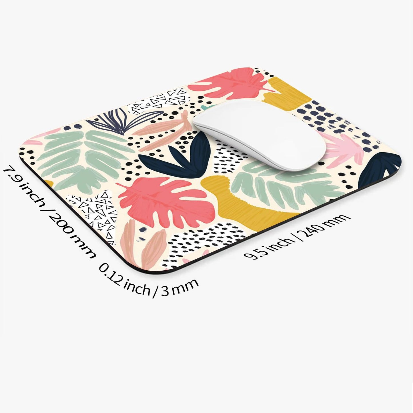 Armanza Square Mouse Pad Tropical Plants, Personalized Premium-Textured Custom Mouse Mat Design, Washable Mousepad Cloth, Non-Slip Rubber Base Computer Mouse Pads for Wireless Mouse