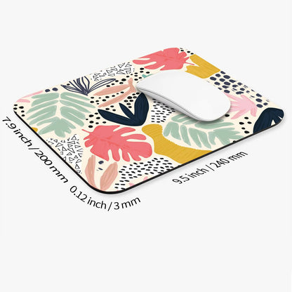 Armanza Square Mouse Pad Tropical Plants, Personalized Premium-Textured Custom Mouse Mat Design, Washable Mousepad Cloth, Non-Slip Rubber Base Computer Mouse Pads for Wireless Mouse