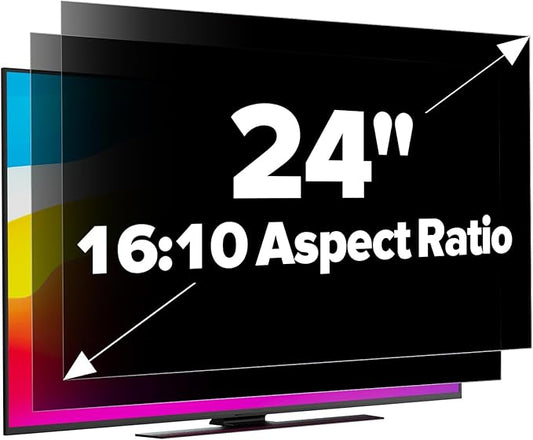 GUDTEKE [2-Pack] HD Computer Privacy Screen 24 inch, Upgraded Computer Privacy Screen for 16:10 Widescreen Removable Anti Glare Cover and Blue Light UV-Blocking Filter