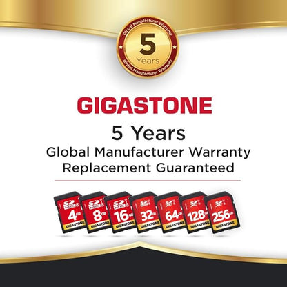 GIGASTONE 32GB SD Card 5 Pack UHS-I U1 Class 10 SDHC Memory Card Full HD Video Compatible with Canon Digital Camera, SPYPOINT TACTACAM Trail Camera, with 5 Mini Cases