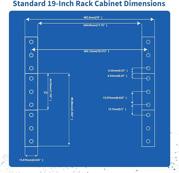 10-Outlet 1U Rack Mount Power Strip - Surge Protector, Features 10 Front Switches with LED Light - Ideal, w/ 6 ft Cord for Network Server Racks and Cabinets, by ThePoEstore