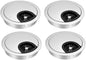 uxcell Cable Hole Cover, 2.4Inch/60mm Zinc Alloy Desk Wire Cord Cable Grommets Hole Cover for Office PC Desk Cable Cord Organizer, 4Pcs Silver Tone
