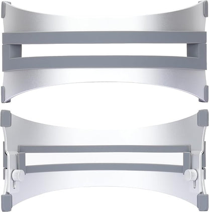 Adjustable Vertical Laptop Stand - 6061 Aluminum, CNC Precision, Anodized Finish, Fits All Laptops Including 17-inch, Ventilated Design, Anti-Slip Silicone Pads, ARC Shaped Stands