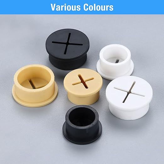 Desk Grommet, 3/4 in 20 mm Silicone Rubber Grommets, White Desk Hole Cover for Cables, Flexible Wall Cord Pass Through Grommet for Office Table Computer Home Furniture Wire Organizer-15 Pcs