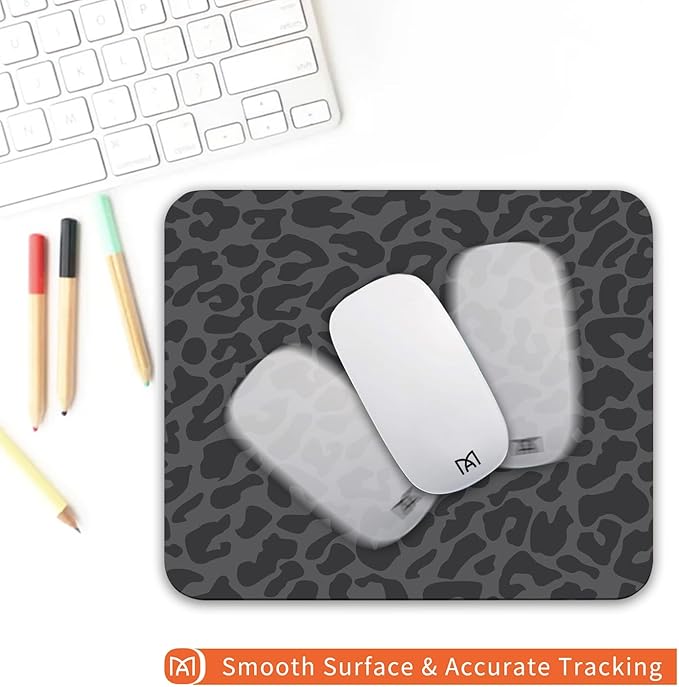 Armanza Square Mouse Pad Black Leopard,Personalized Premium-Textured Custom Mouse Mat Design,Washable Mousepad Cloth,Non-Slip Rubber Base Computer Mouse Pads for Wireless Mouse