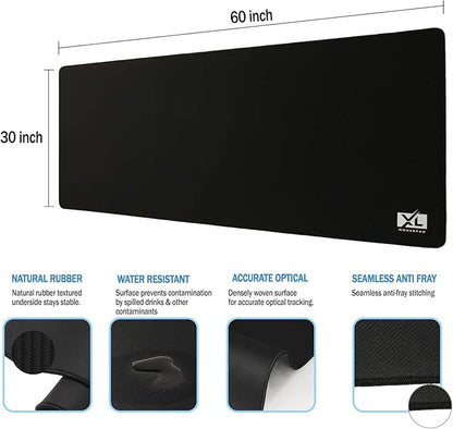 Big Desk Mouse Pad Extra Large for Gaming(60'' x 30'') - Super Thick Giant Mousepad for Full Desk with Rubber Base (Black, 4XL)