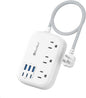 Short Extension Cord 1 Ft- 6 USB(3 USB C) Travel Power Strip with 24W USB Charging Station and 3 Outlets, 1Ft Small Flat Plug Extension Cord Surge Protector for Travel Home College Dorm 1625W